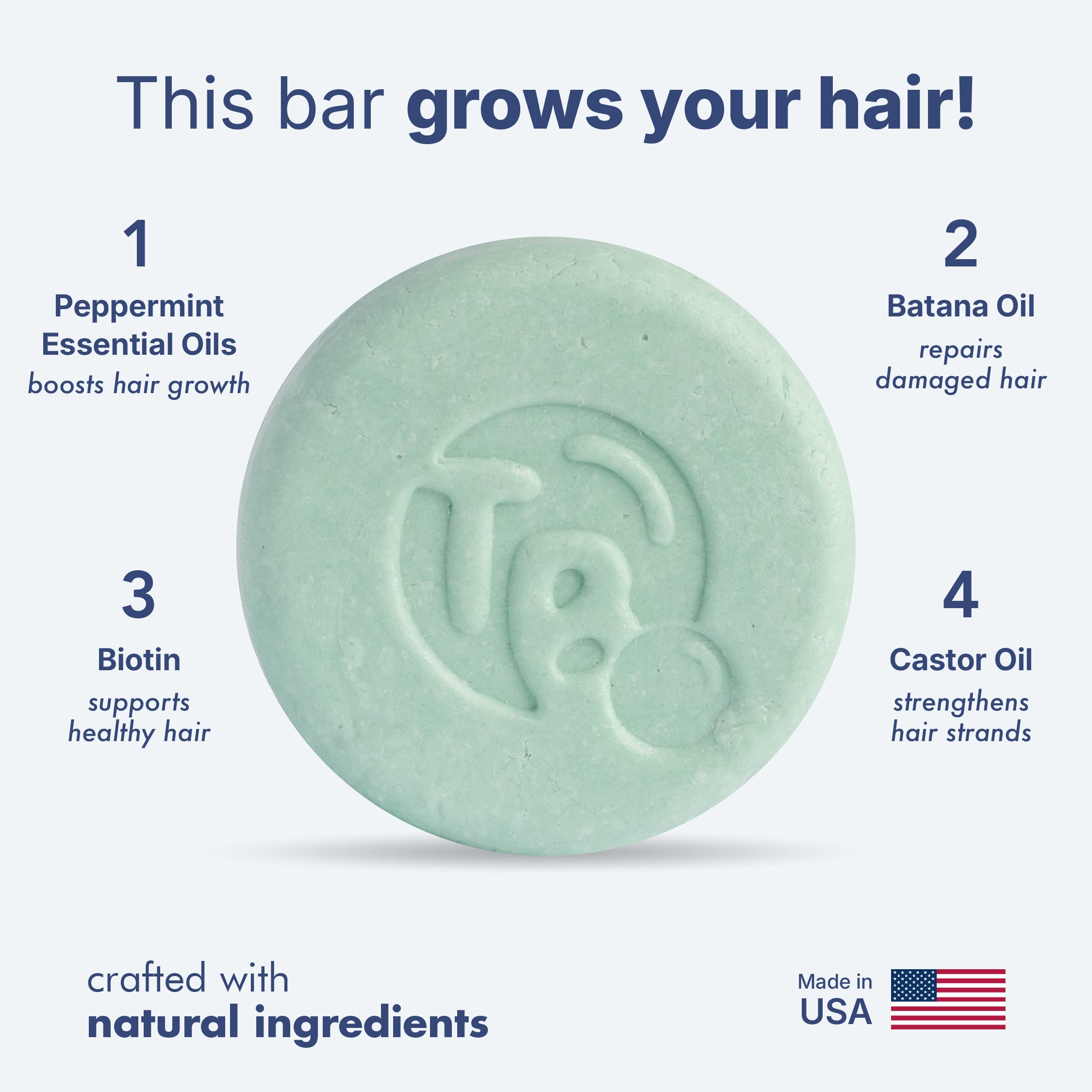 Castor Oil + Biotin Shampoo Bar - HAIR GROWTH - Tree Bottle