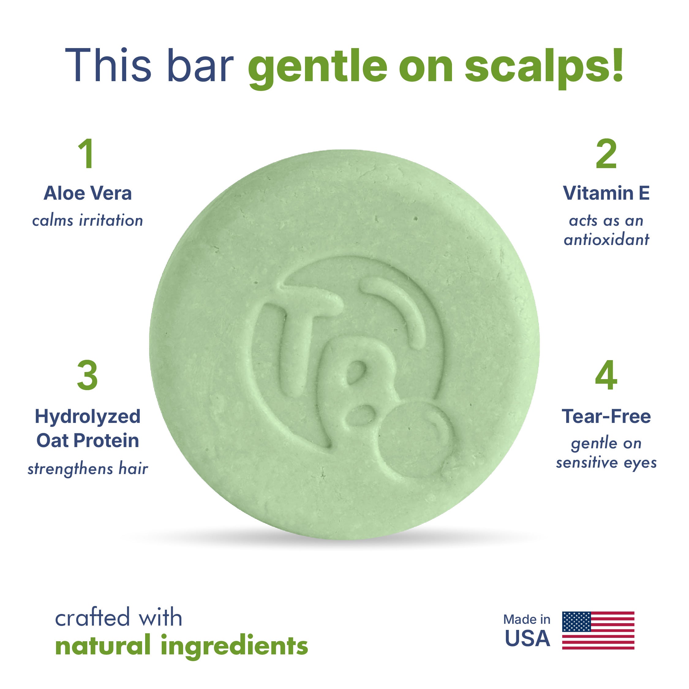 Oat Protein + Aloe Vera Shampoo Bar for Kids - GENTLE ON SCALP - Tree Bottle