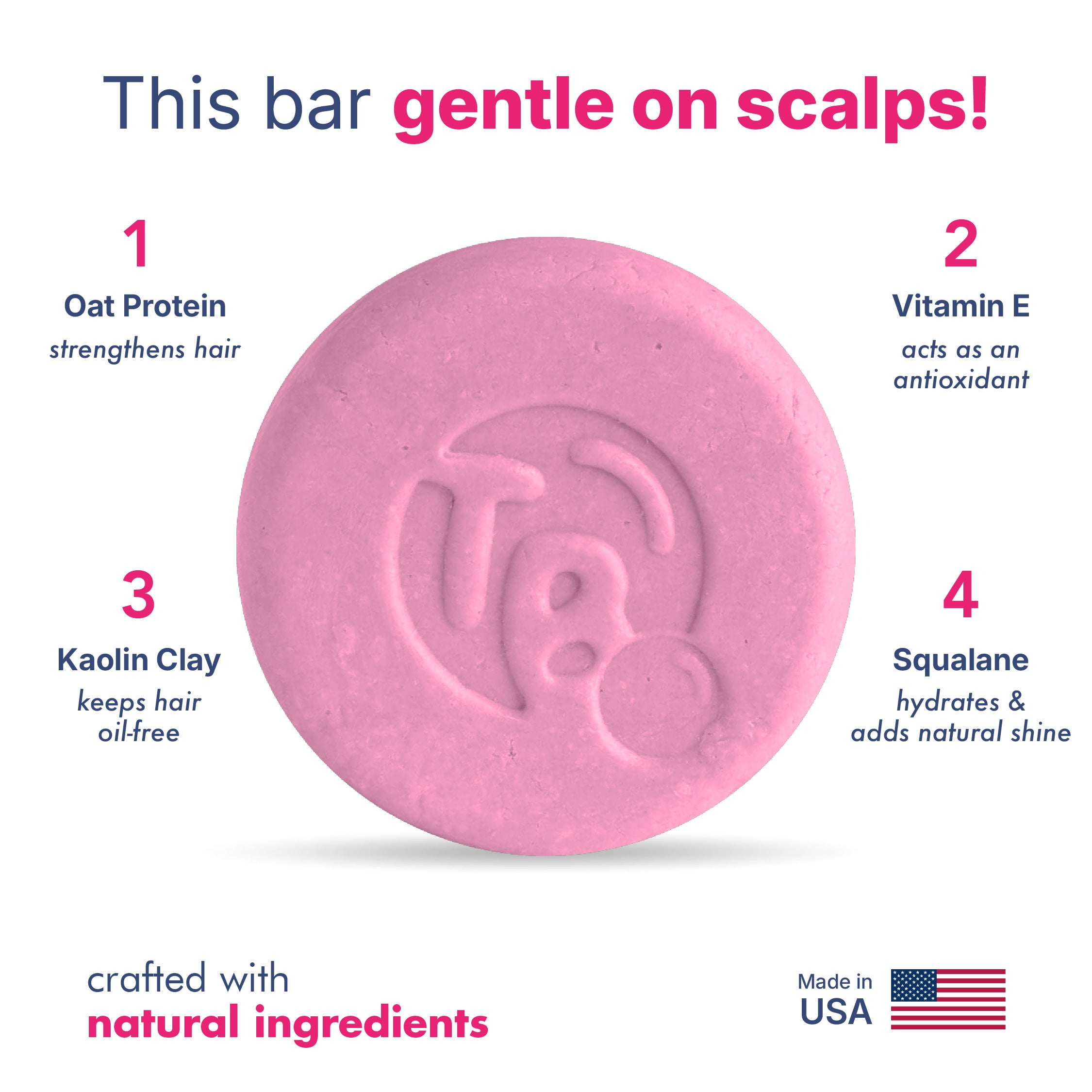 Oat Protein + Squalane Shampoo Bar for Girls - GENTLE ON SCALP - Tree Bottle