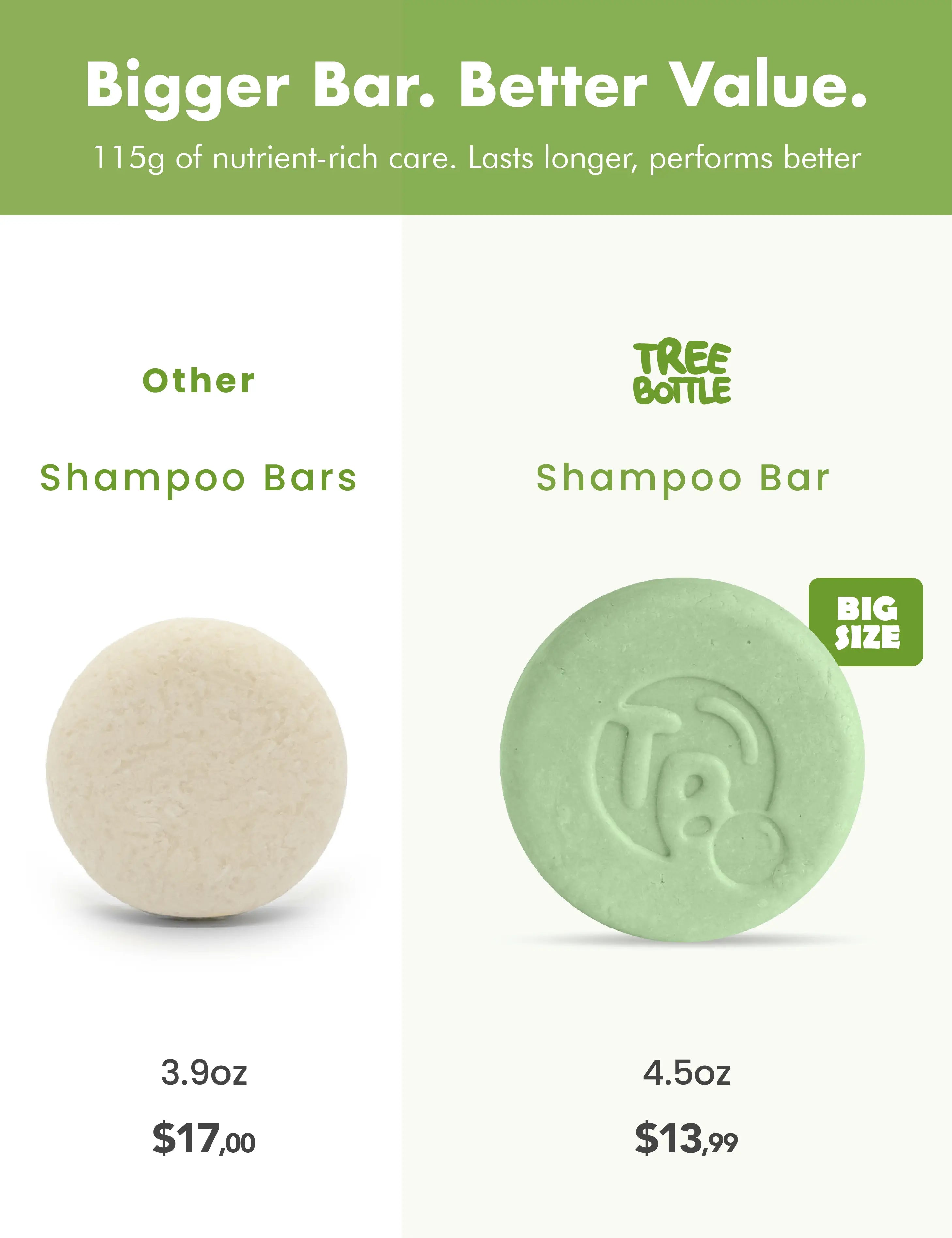 Oat Protein + Aloe Vera Shampoo Bar for Kids - GENTLE ON SCALP - Tree Bottle