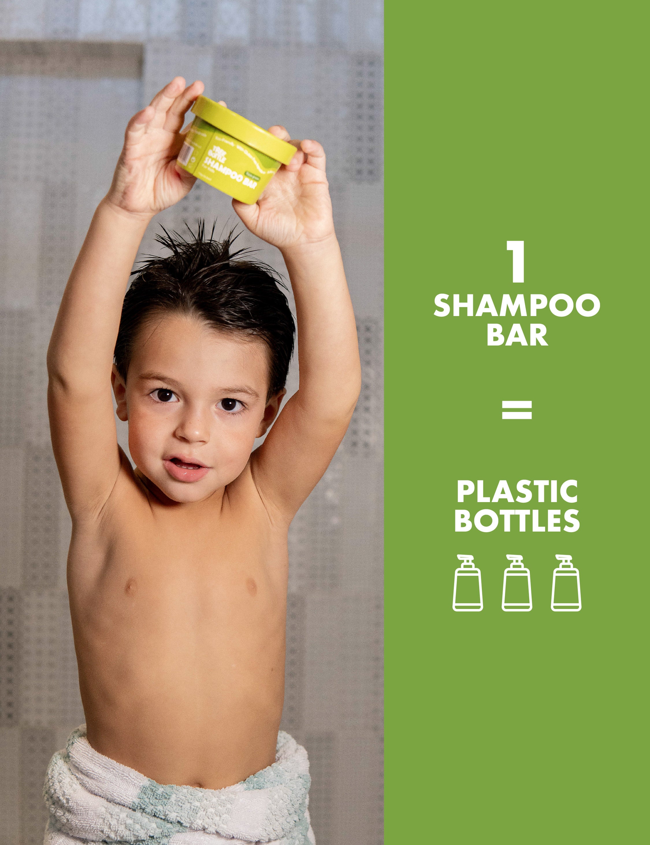 Kid's KIT: Pink Magic for Girls + Fizzy Green for Kids - Shampoo Bar - Tree Bottle