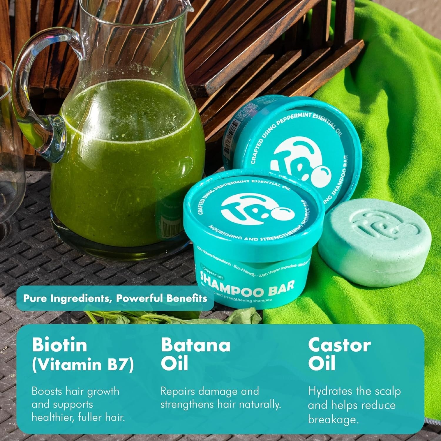 Castor Oil + Biotin Shampoo Bar - HAIR GROWTH - Tree Bottle