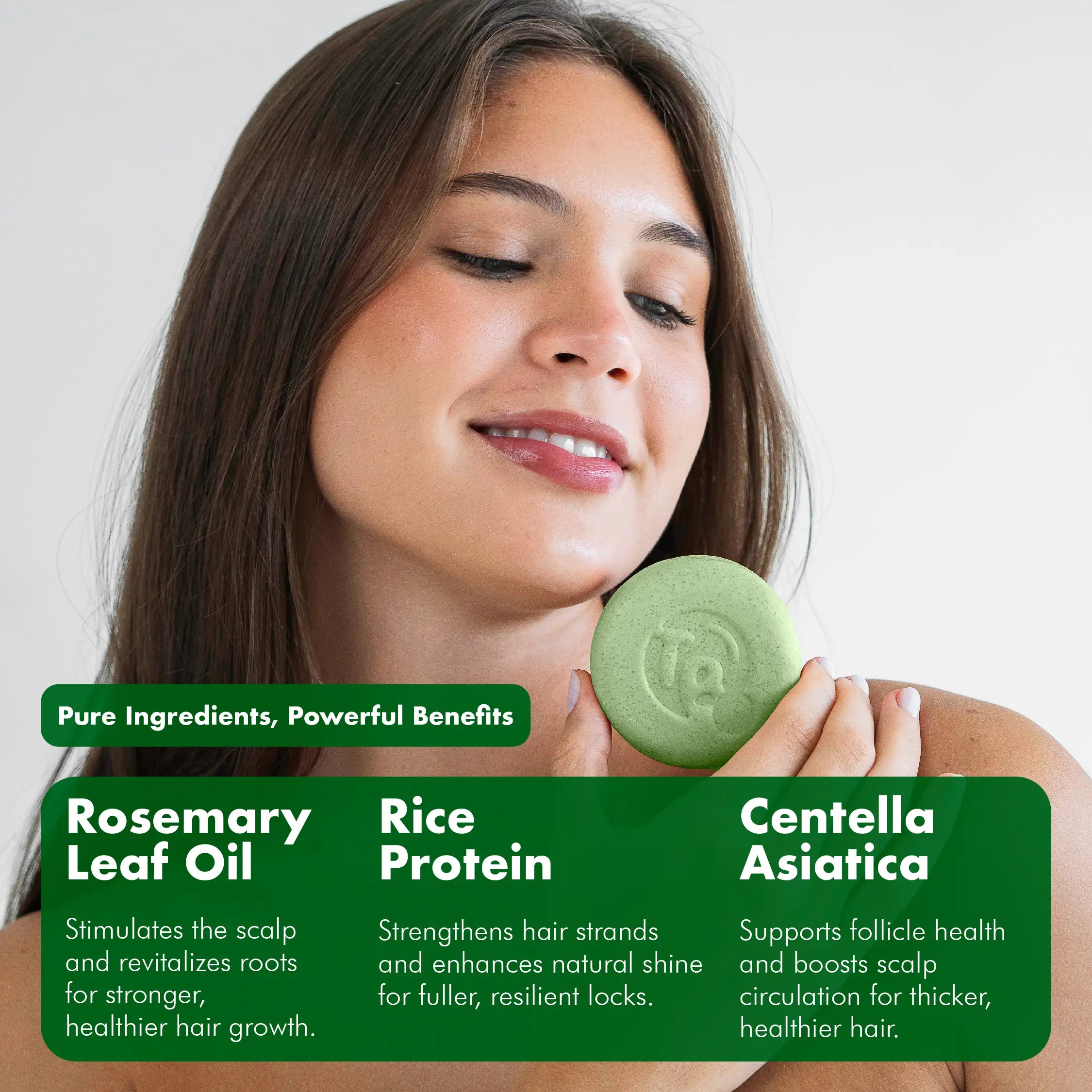 Rosemary + Rice Water Shampoo Bar - VOLUMIZING & FULLER HAIR - Tree Bottle