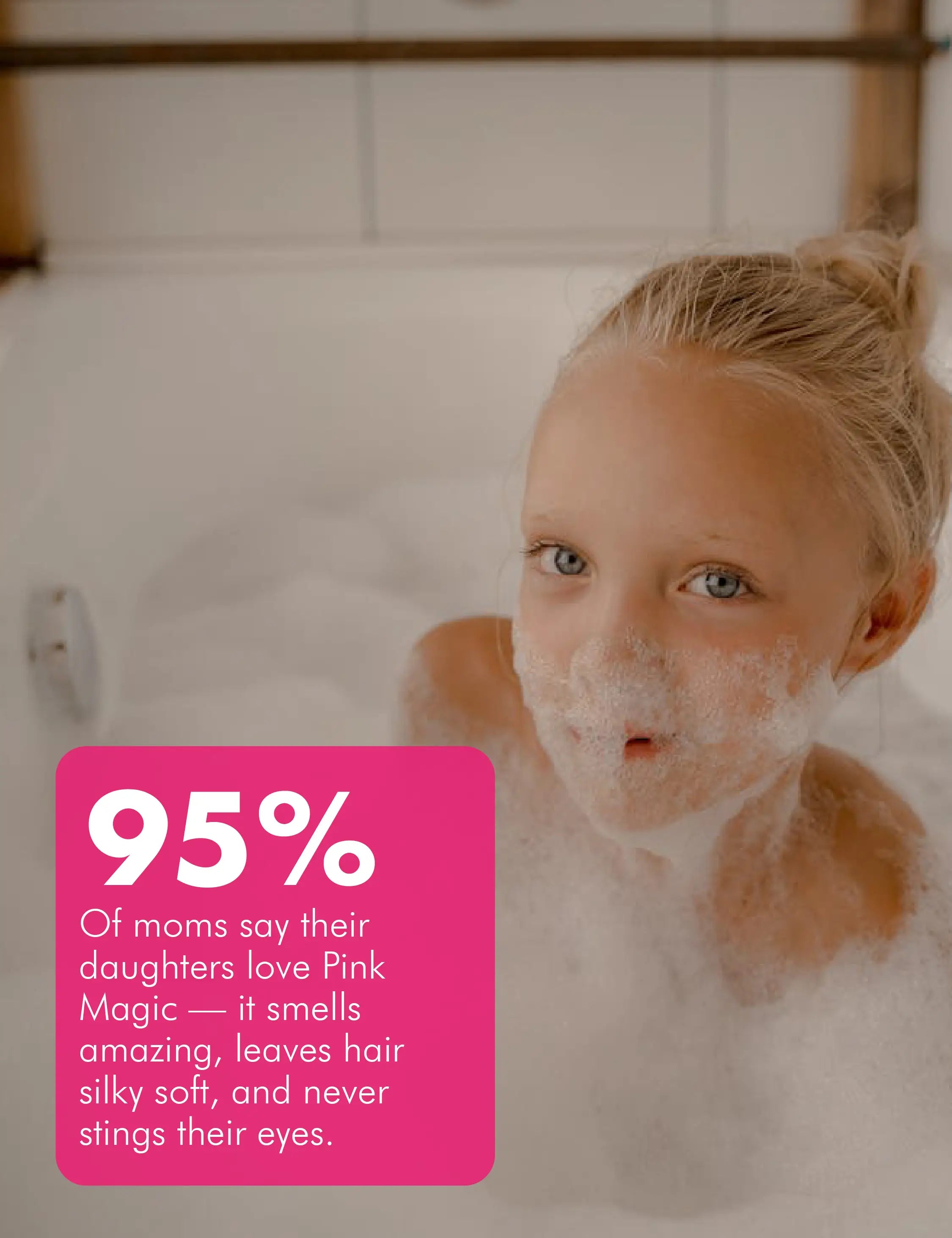 Shampoo Bar - Magic Pink for Girls - Tear-free & gentle on sensitive eyes - Tree Bottle