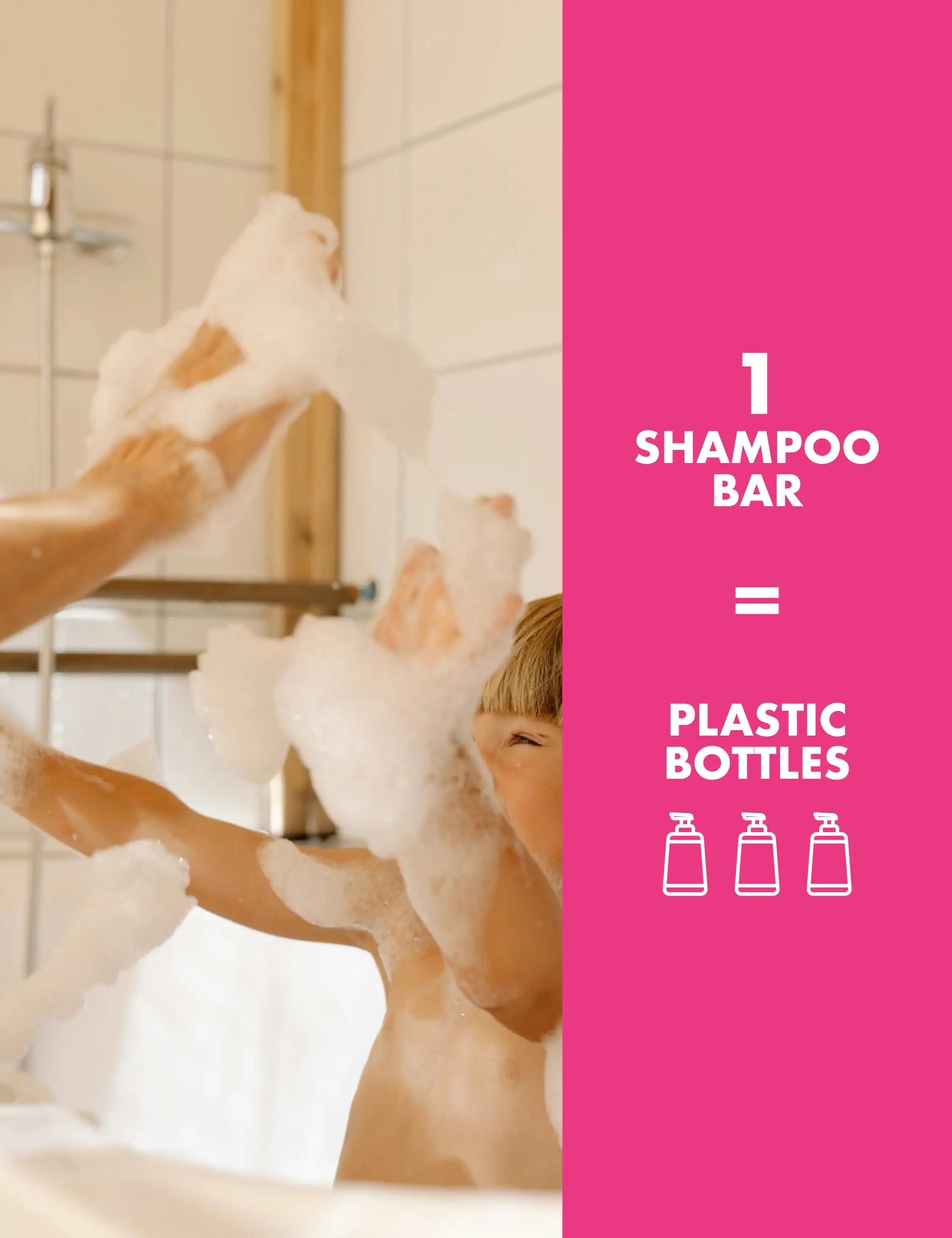 Shampoo Bar - Magic Pink for Girls - Tear-free & gentle on sensitive eyes - Tree Bottle