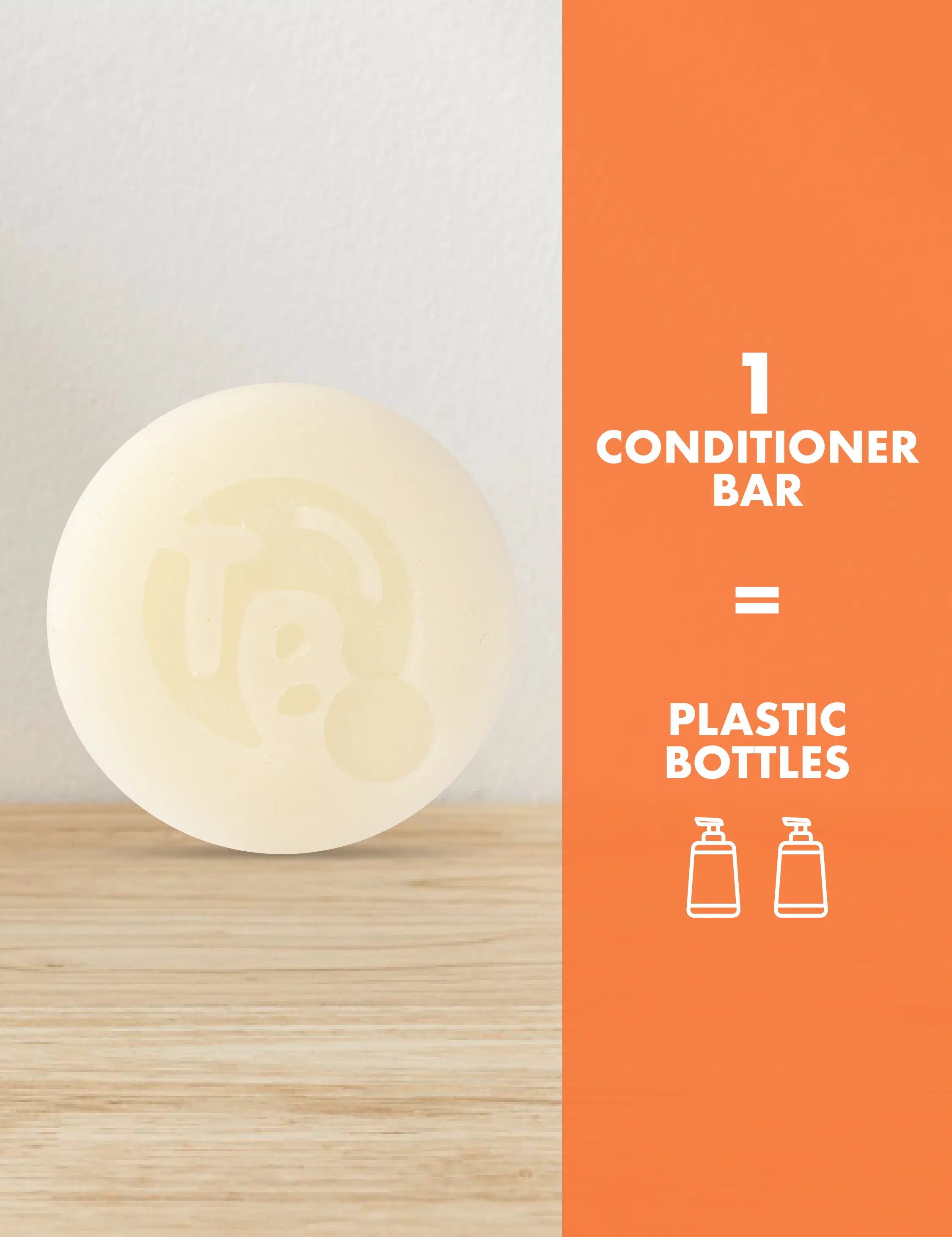 Conditioner Bar - Citrus Essential Oils & Panthenol - for Shine & Frizz Control - Tree Bottle