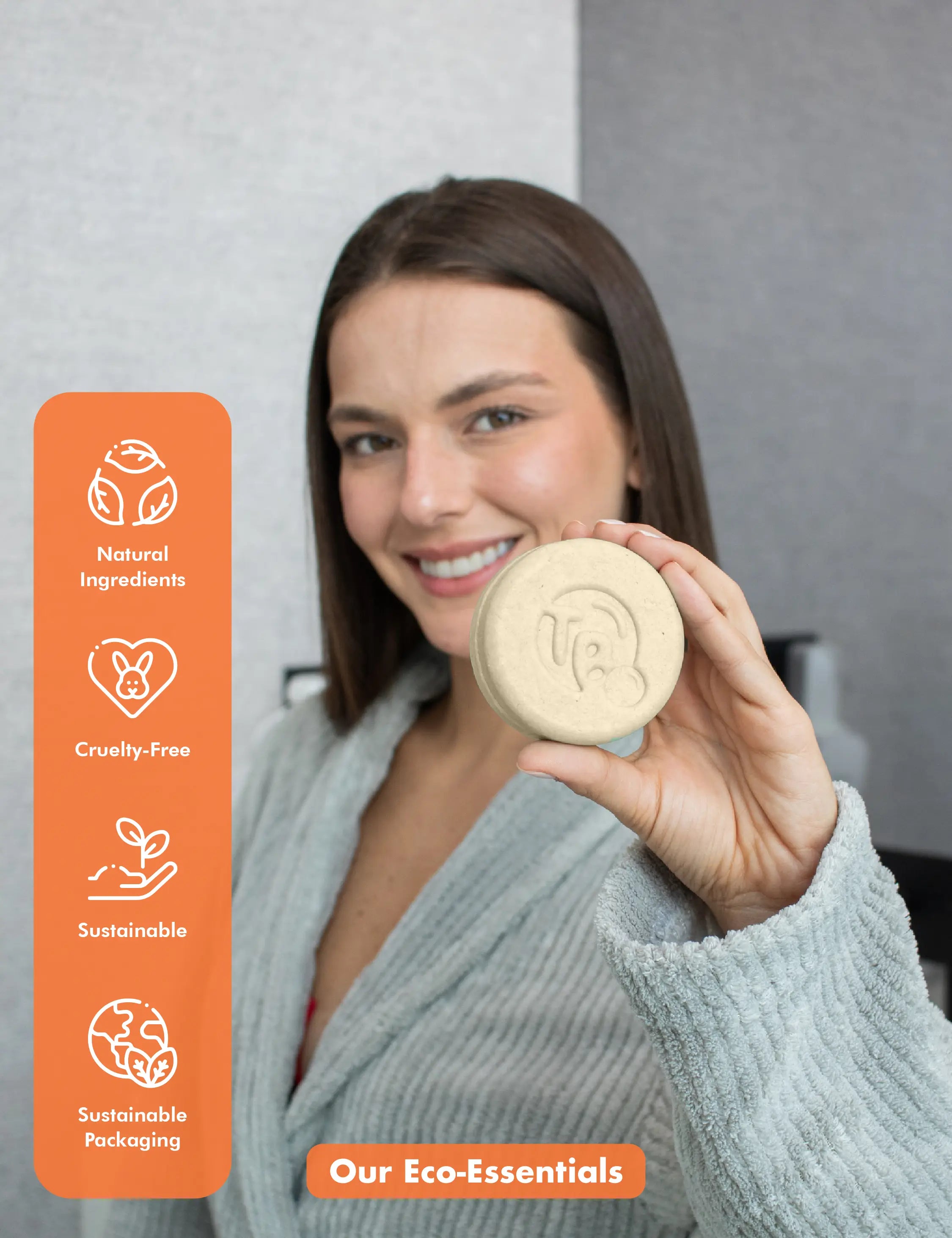 Conditioner Bar - Citrus Essential Oils & Panthenol - for Shine & Frizz Control - Tree Bottle