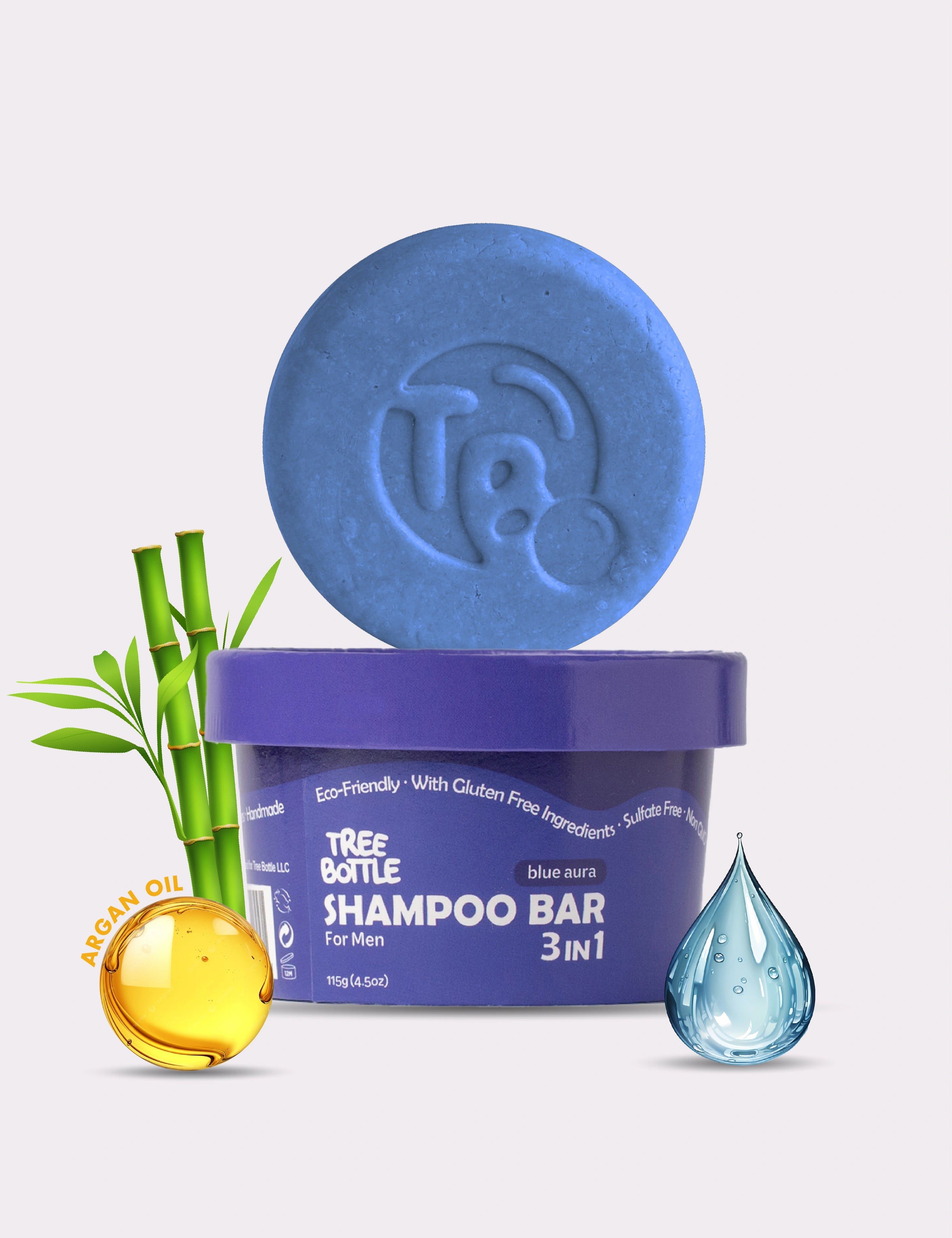 Shampoo Bar - 3-in-1 for Men - Tree Bottle