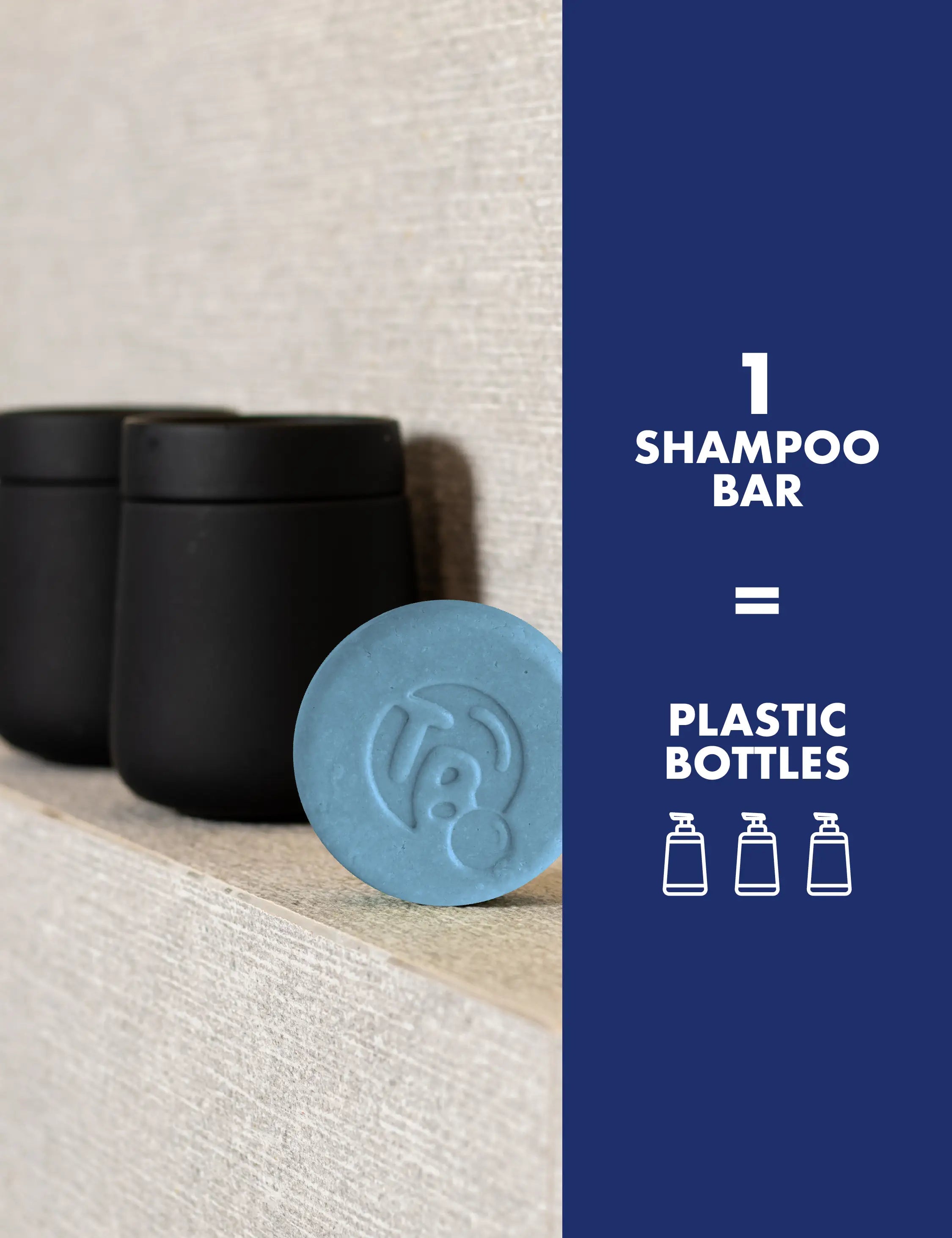 Tree Bottle Shampoo Bar - 3-in-1 for Men | All-in-one bar for hair, beard, and body with Blue Aura fragrance. Deep cleansing, hydration, and freshness in every use