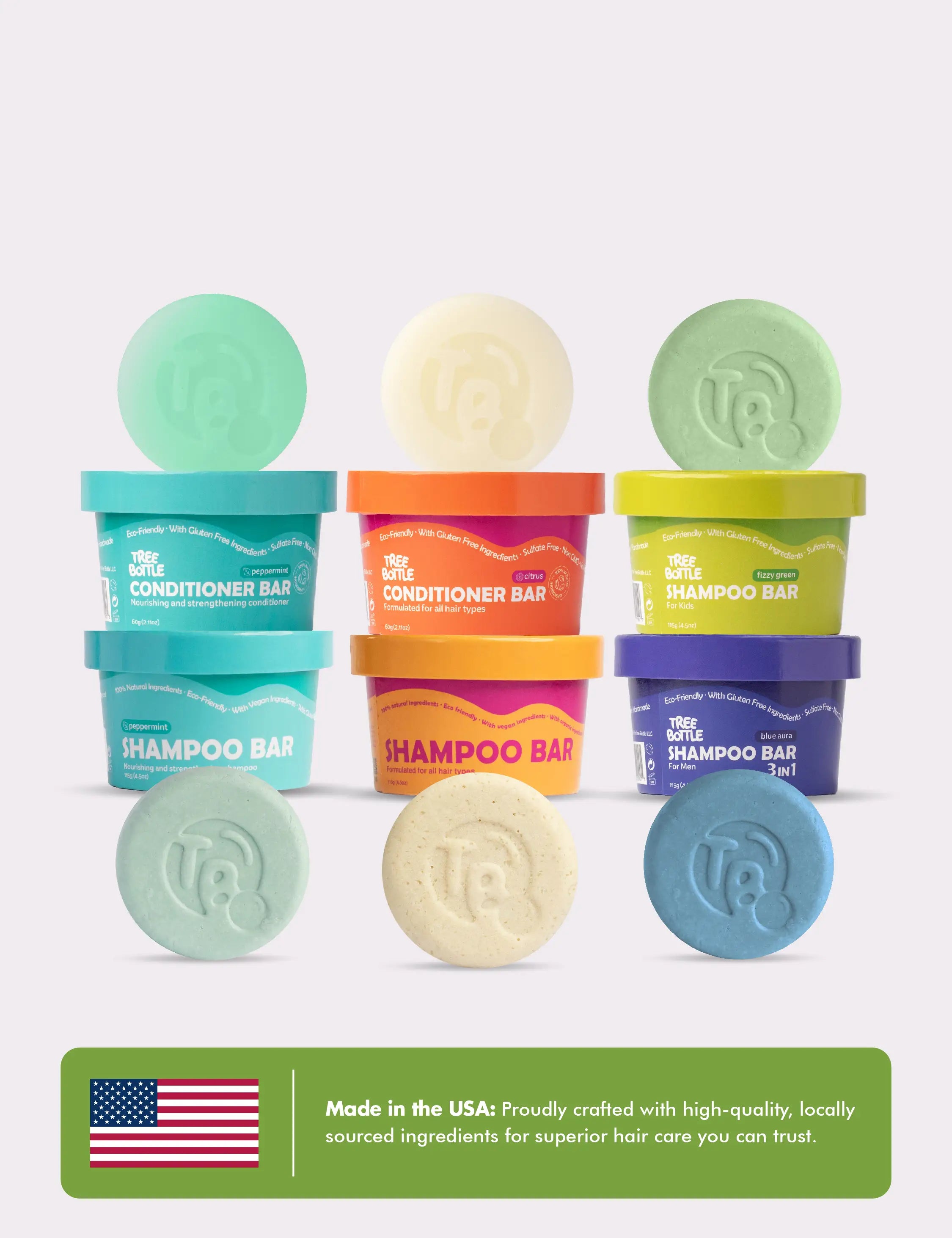 Shampoo Bar - Fizzy Green for Kids - Tree Bottle