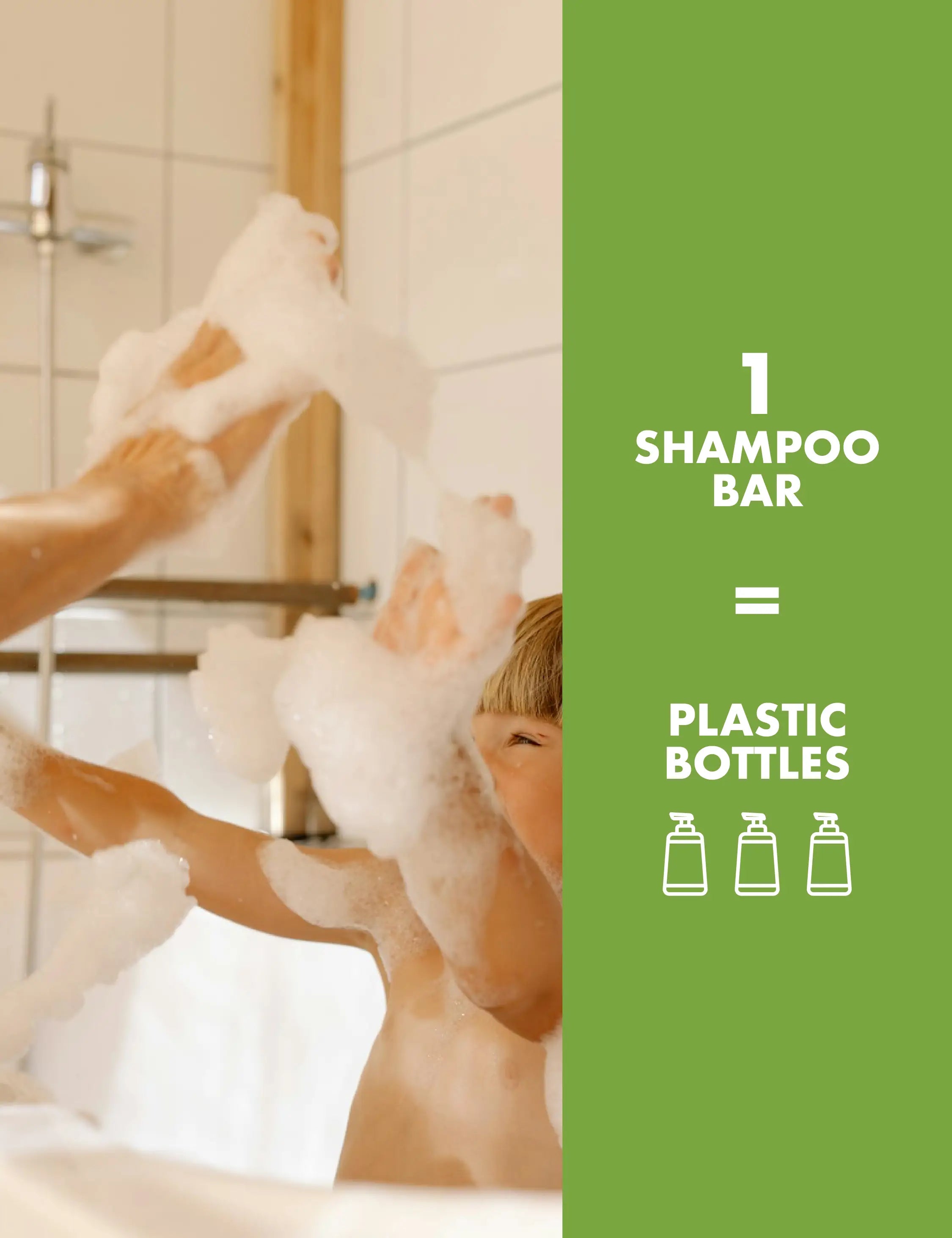 Shampoo Bar - Fizzy Green for Kids - Tree Bottle