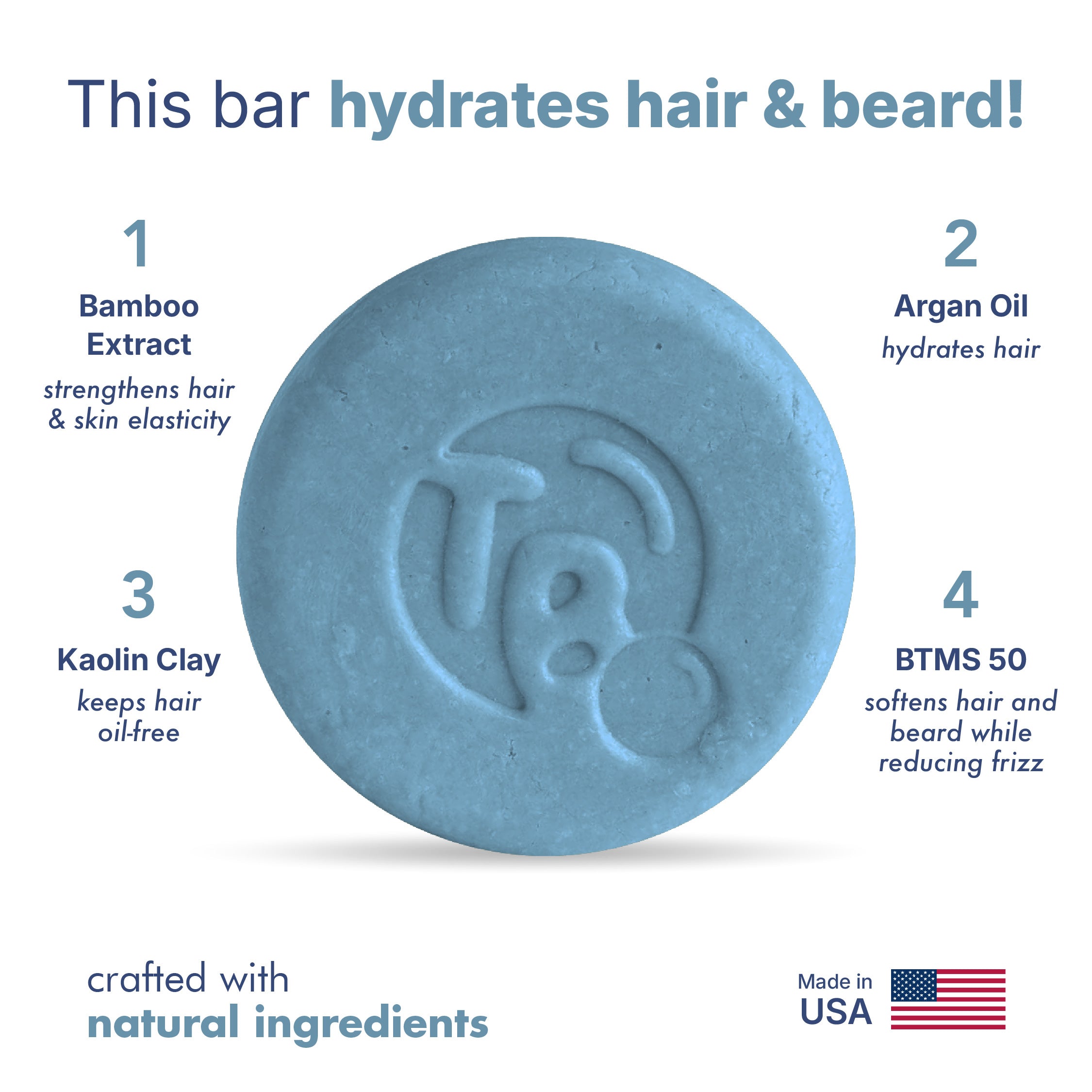 Argan Oil + Bamboo Extract Shampoo Bar for Men - 3-in-1: HAIR, BEARD & BODY - Tree Bottle